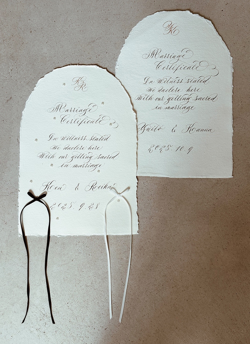 marriage certification（結婚証明書）