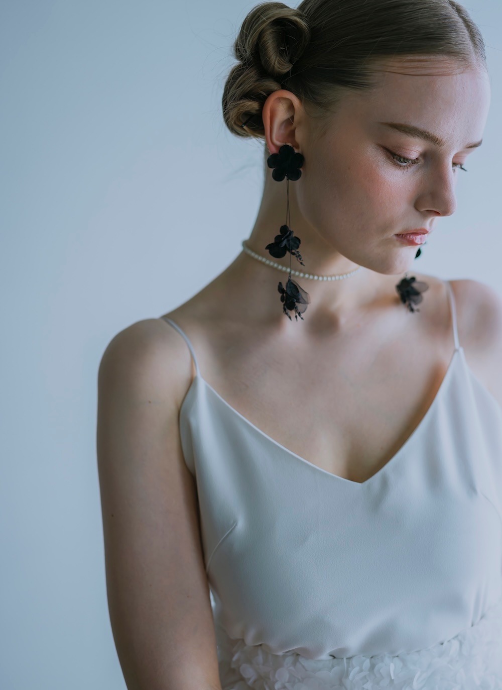 オルガブランカ　ブラックフラワー　イヤリング MARQUEZ earring BK（マルケスブラック）|orgablanca（オルガ