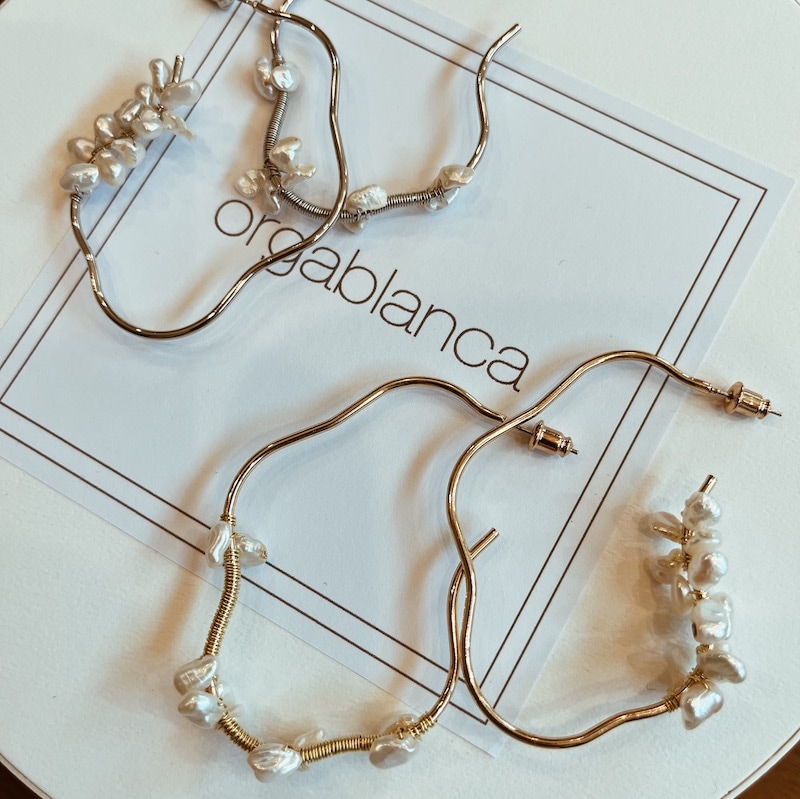 orgablanca オルガブランカ　真鍮パール ゴールドピアス おしゃれ花嫁のためのブライダルアクセサリー｜イヤリング・ジュエリー