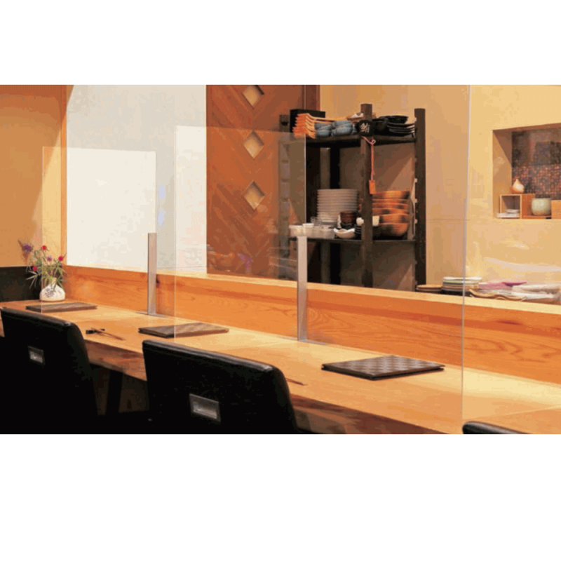 アクリル板 カウンター用★スチール脚付★ (横400mm × 縦550mm) パーティション