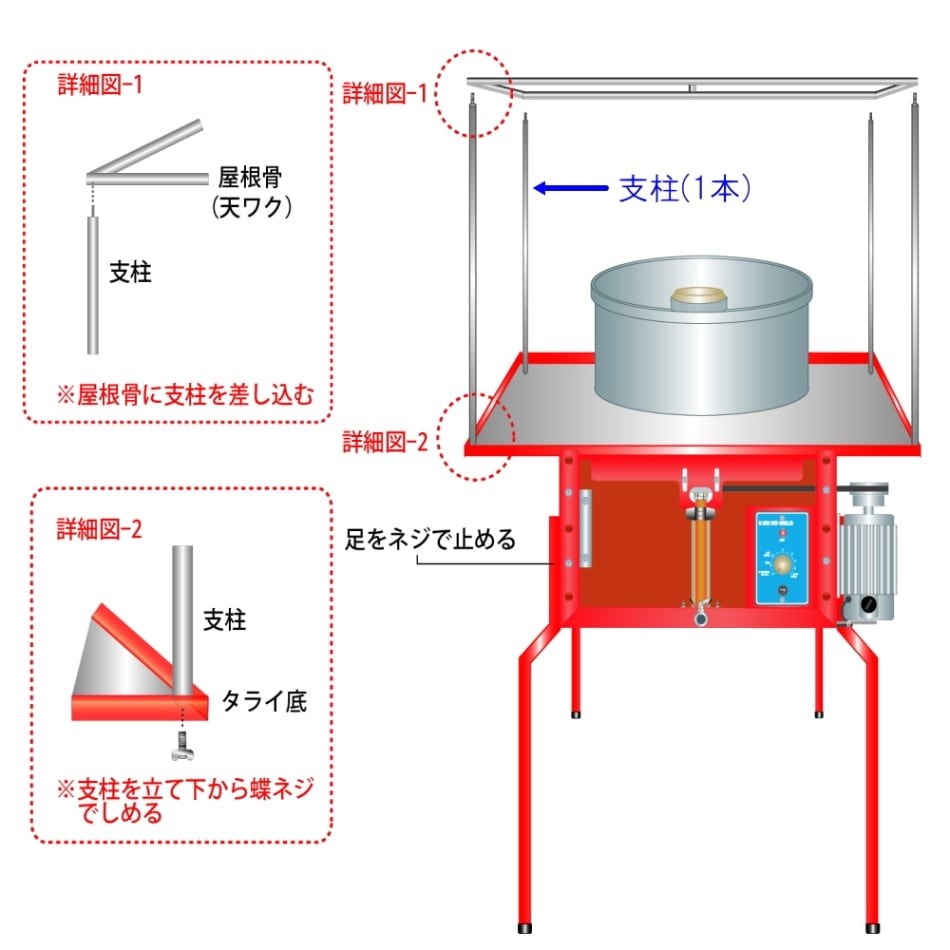 TG-9用】支柱(1本) ｜ わたあめ機 綿菓子機 ガス式 部品 朝日産業