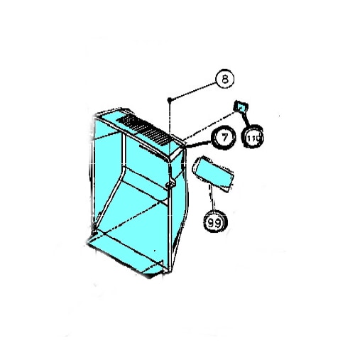 【HB-310B用】後ろカバー ＰＬラベル／カンデン初雪シンボルマーク付かき氷機 部品 初雪 中部コーポレーション