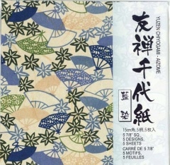 一寸法師　千代紙 友禅千代紙 藍染5枚 YZA350D