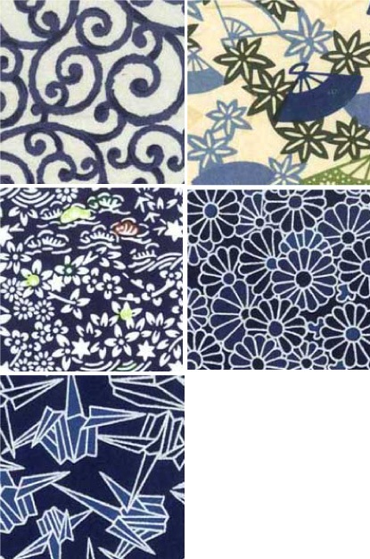 友禅千代紙 藍染5枚 YZA350D