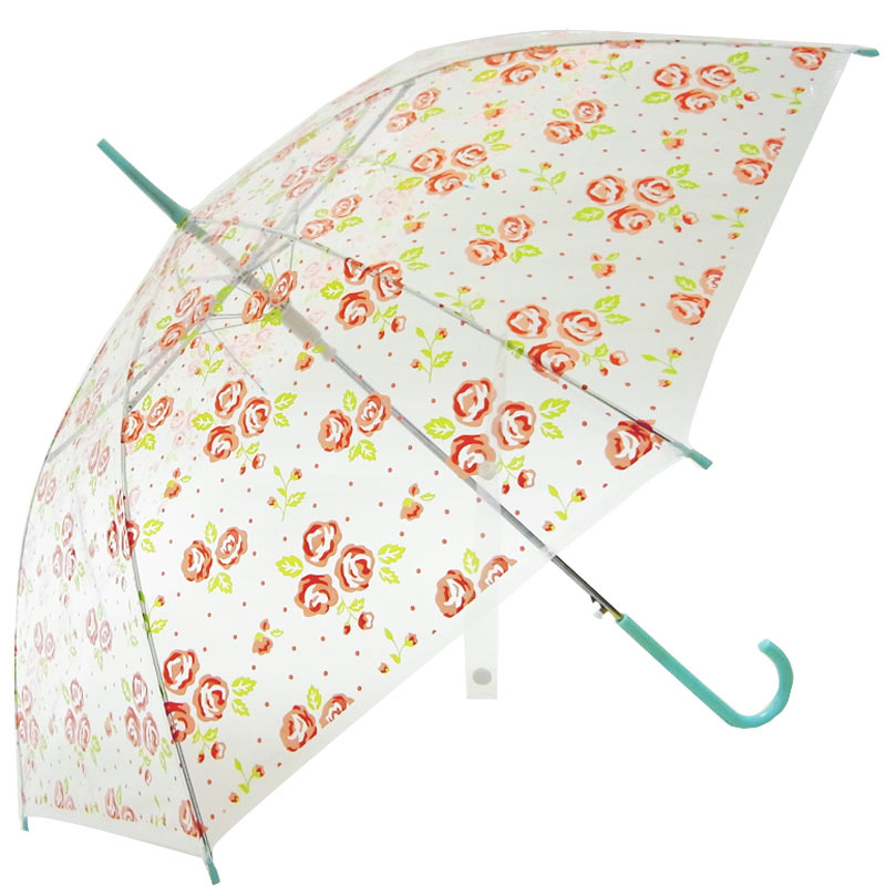 おしゃれビニール傘 ジャンプ式 ローズ ピンク 1本セット 卸スタジアム