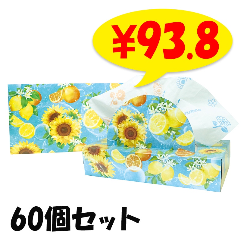 ひまわりのティッシュケース　２こセット 2026ビタミンサマー ボックスティッシュ 120W 60個セット(1c/s
