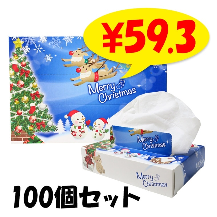 クリスマスケース 25W 100個(1c/s) クリスマスティッシュボックス｜卸