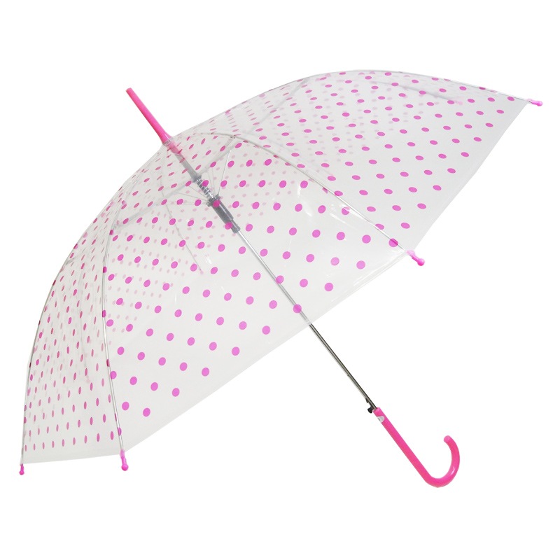 ビニール傘58cm ピンク水玉柄 48本セット（48本×1c/s）｜卸スタジアム