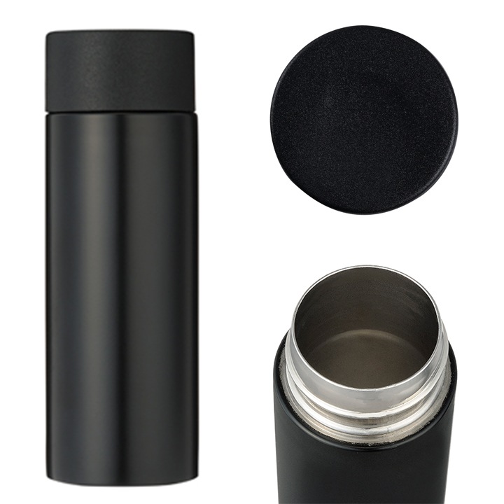 真空ステンレス ポケットボトル1本 120ml 120個セット (1c/s) 黒