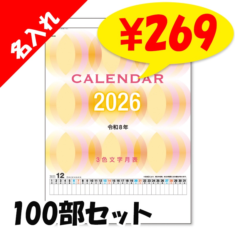 ̾2026ǯ ɳݤ B3 3ʸɽ ̾塦 100å(1c/s)(NZB2203)