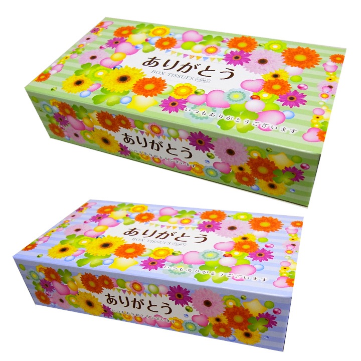 ありがとうティッシュBOX 150W 3P×24パック×1c/s（72個セット）｜卸