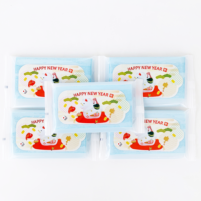 干支カラーウェットティッシュ 8P 400個(1c/s) 干支 午年｜卸スタジアム