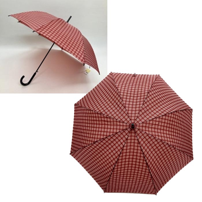 60cm男女兼用チェック柄ジャンプ傘 180本(3c/s)(#522)｜卸スタジアム