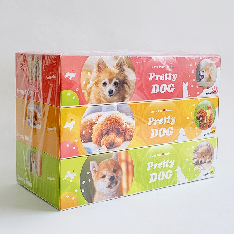 BOXティッシュ プリティドッグ 3P×24パック×3c/s（216個セット）｜卸