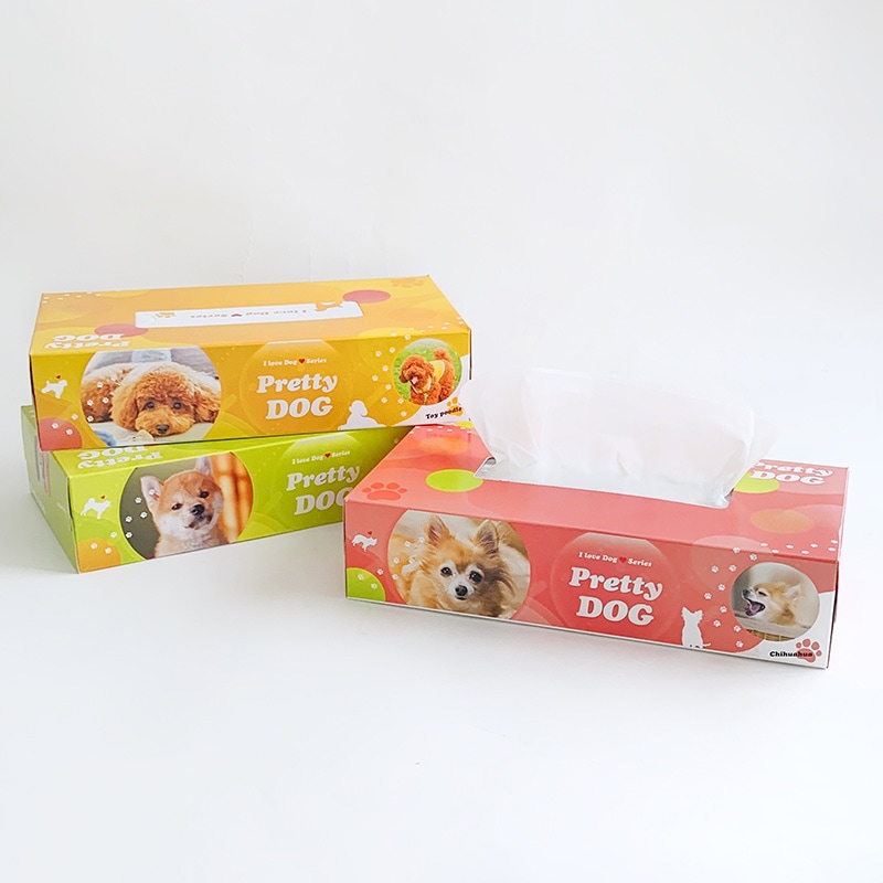 BOXティッシュ プリティドッグ 3P×24パック×3c/s（216個セット）｜卸