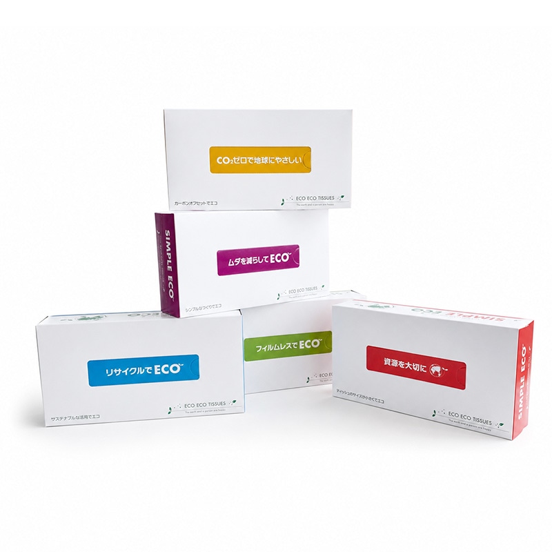 BOXティッシュ シンプルエコ 5P×20パック×3c/s（300個セット）｜卸