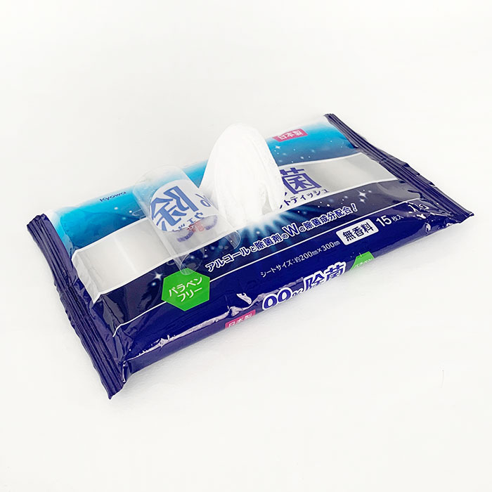 メーカー終売】大判ウェットティッシュ 99%除菌ウェットティッシュ15枚