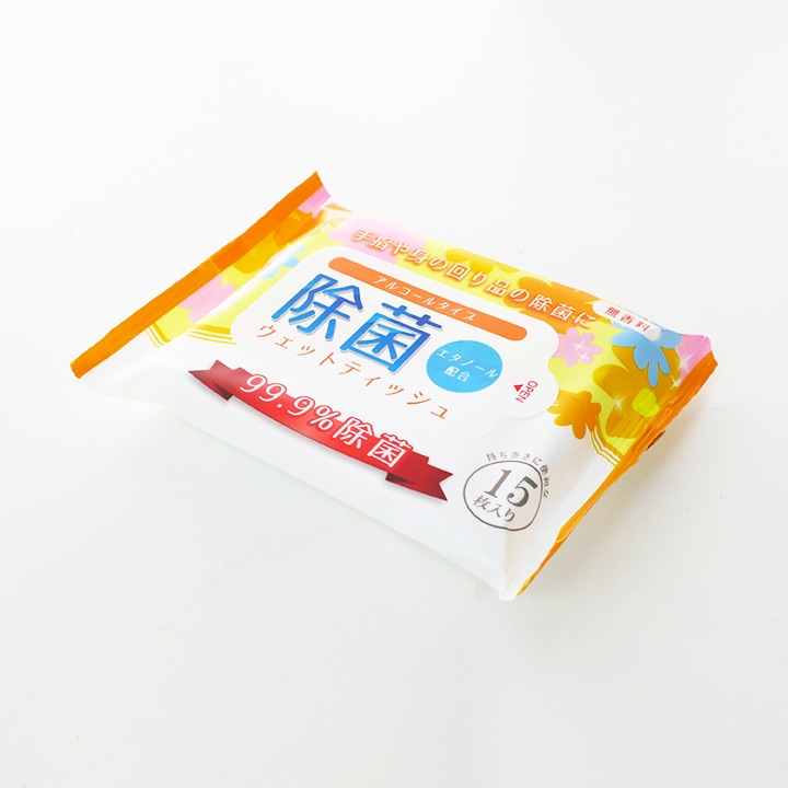 ぽけっとていしゆ 即納】除菌ウェットティッシュ ポケットタイプ 15枚入 200個