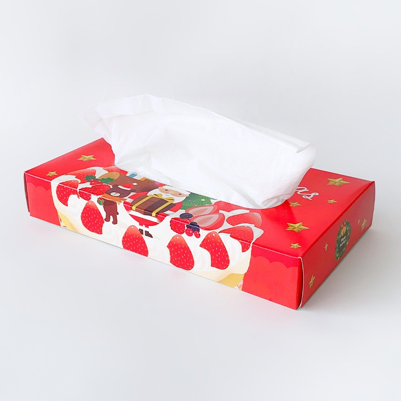 【展示品・箱無し】クリスマスデコレーション サンタと仲間たち サンタクロース BOXティッシュ 40W 100個セット(1c/s) クリスマス販促