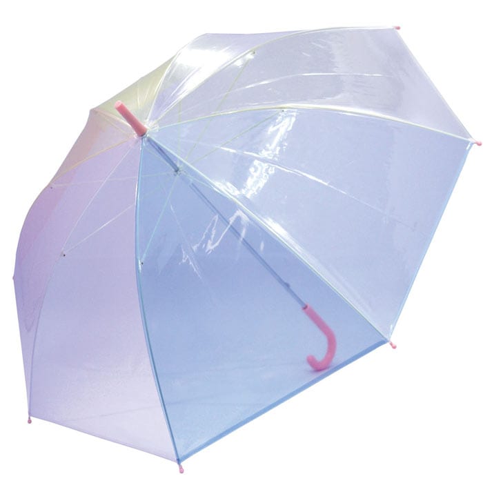 クリアレインボーアンブレラ 子供用 12本セット(85502) 55cm傘｜卸