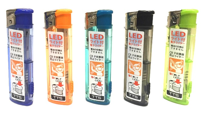 TTS L・Ray LEDライト付荷重式(プッシュ式)使い捨てライター 1000本