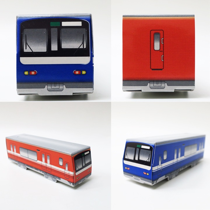 地下鉄 限定デザイン ティッシュ 鉄道 プチリアルティッシュ プチリアル トレイン ブルー＆レッド 混載 200個