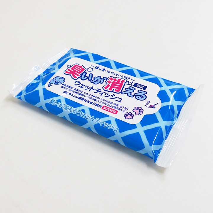 臭いが消えるウェットティッシュ 10枚入 1,500個(3c/s)(WT-005)｜卸