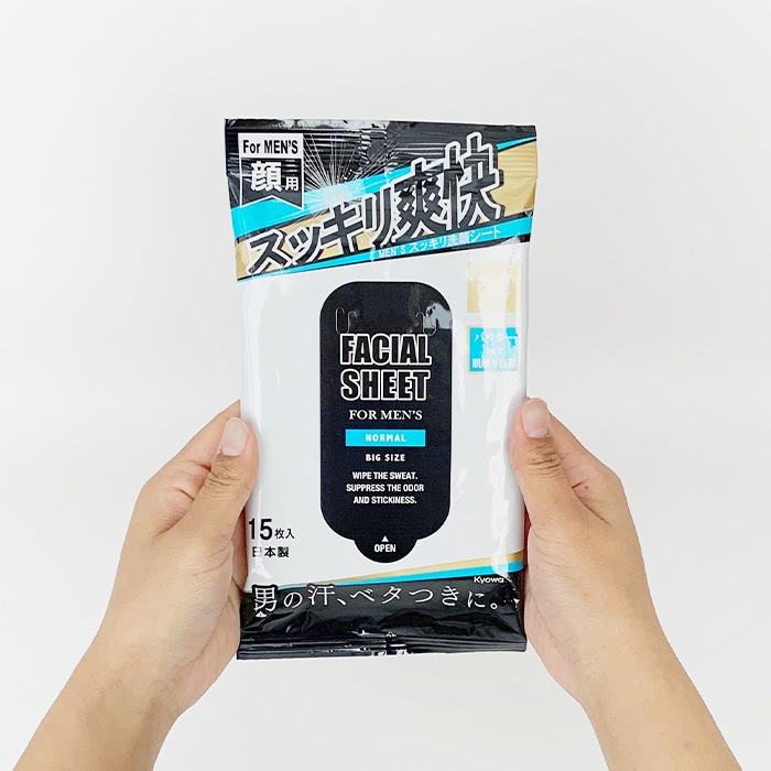 MEN'S スッキリ洗顔シート 大判 15枚入り 500個セット(10c/s)｜卸