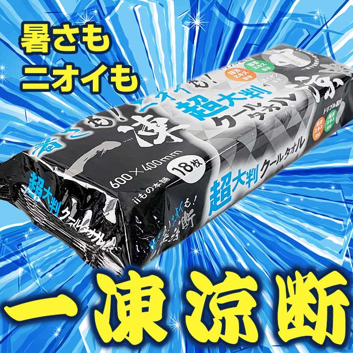 超大判クールタオル 暑さもニオイも一凍涼断 18枚入 12個セット(1c/s