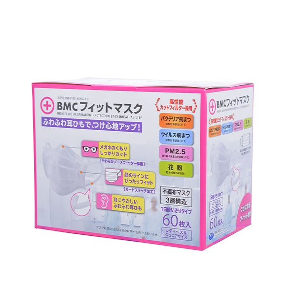 BMCフィットマスク 60枚入り レディース＆ジュニアサイズ 40箱セット