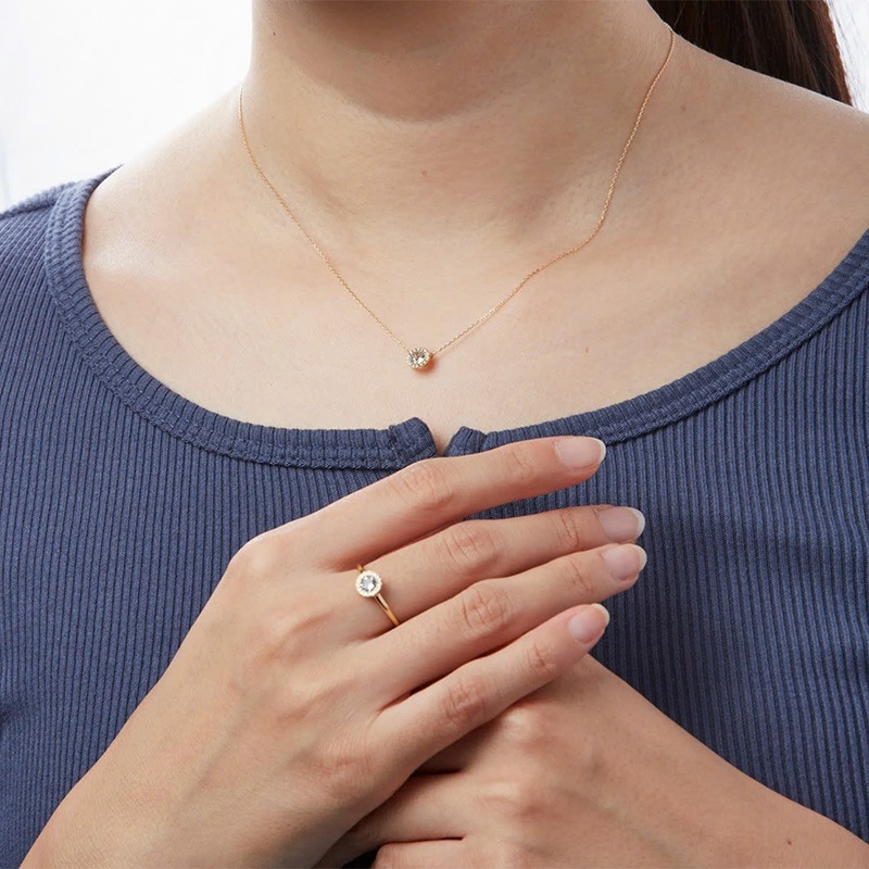 K18イエローゴールド アクアマリン ネックレス