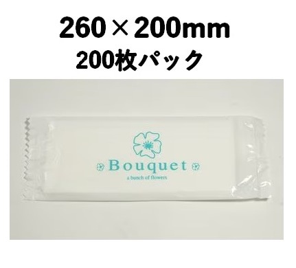 紙おしぼり 平判 ﾌﾞｰｹ柄 200枚入