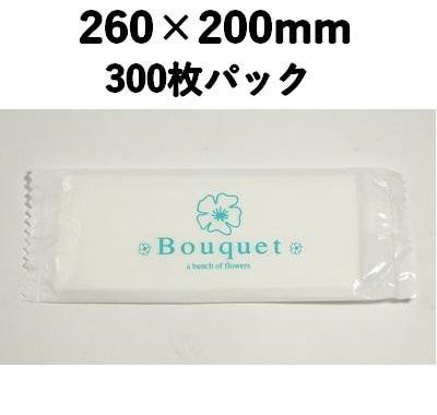 紙おしぼり　平判　ﾌﾞｰｹ柄　300入