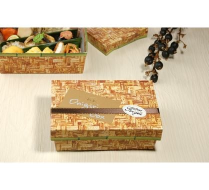 むすびといなり（パッケージ） (竹皮紙容器 PTAY-170H のみ) *中仕切り別売り *中身･副資材は付いていません