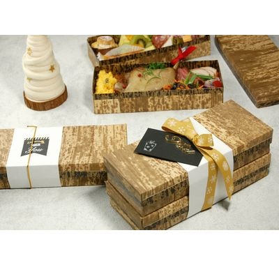 クリスマス オードブル（パッケージ）(ﾊｲﾌﾞﾘｯﾄﾞ容器MXH-4Hのみ) *中身･副資材は付いていません。