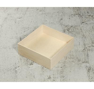 OR-435B 本体 エコウッド容器 138×138×43mm 木 高級感 折箱 ギフト箱-ECOパッケージプラザBAMLEE