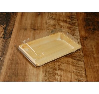 寿司折 0.8木目　本体+蓋セット  50枚パック　【アウトレット】