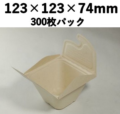 バガス成型紙容器（モールド容器）｜中央開き蓋｜弁当・惣菜向け｜脱プラ｜300枚パック｜SGP-123