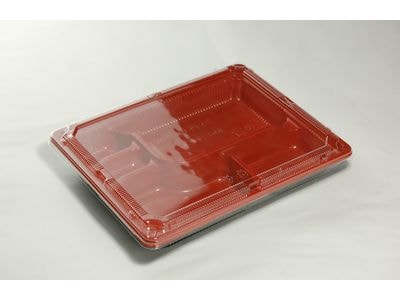 弁当容器 BF弁当62-RB　ふた付 50枚パック 235×186×33mm BF レンジ対応 弁当/幕の内