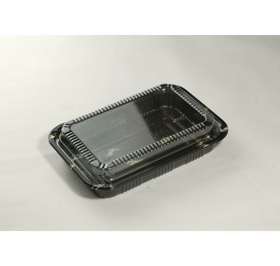 在庫限り！寿司容器 CZ-8 金ねごろ ふた付 50枚パック 215×145×32mm HIPS 12貫用 寿司/惣菜/弁当