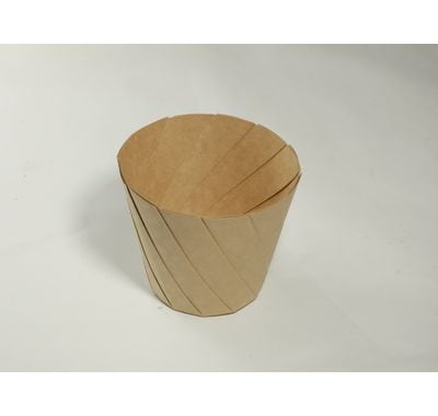 受注生産おりがみカップ 茶 大 φ125×110mm 紙 耐水 耐油 便利 惣菜/お菓子/弁当
