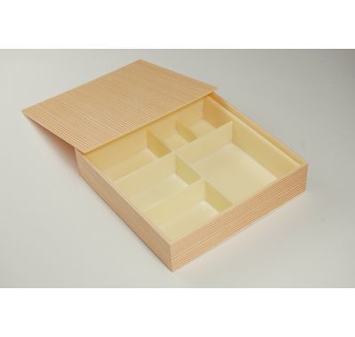 仕切り付き 木目折箱 SAA-6 40個パック 高級 会席 寿司 弁当