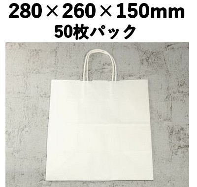 自動紐手提袋 白無地 T-5W  50枚入