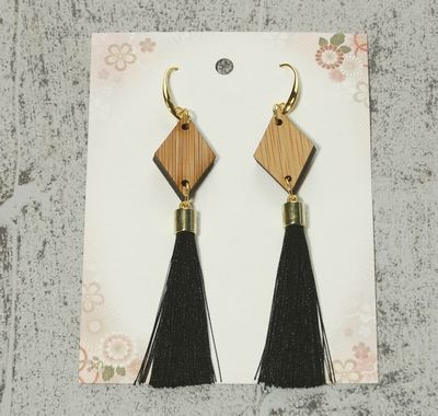 バンブーピアス ロングI diamond ダークブラウン