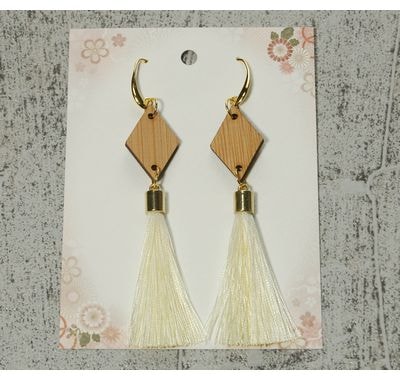 バンブーピアス ロングL diamond ホワイト