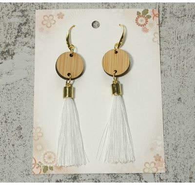 バンブーピアス ロングN circle ホワイト