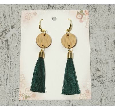 バンブーピアス ロングP circle グリーン