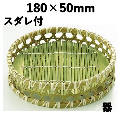 ざるそば 青六ツ目高台ミス付 小 21356S 器 竹 ザル そば 天ぷら | 竹の皮