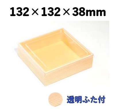 弁当・寿司向け｜発泡素材 折箱容器〈木目柄〉｜軽量・保冷｜WSW-435