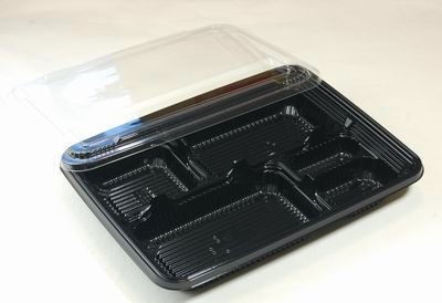 GK-130 黒透明フタ付 50枚パック  弁当 仕出し 福助工業